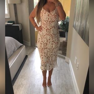 Lace Paris Ivory and cream Midi Dress